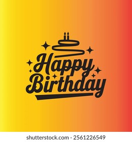 A joyful yellow birthday card with "Happy Birthday" prominently featured, radiating warmth and celebration.