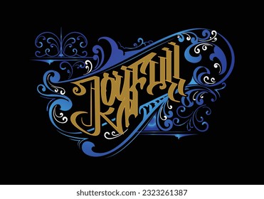 JOYFULL lettering logo custom religion t shirt design