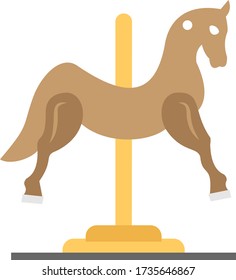 Joyland Carousel Vector Color Icon design, circus and amusement park Horse on white bakcground, 