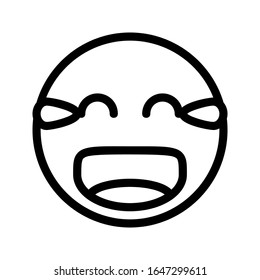 joyous expression icon with outline style. Suitable for website design, logo, app and ui.