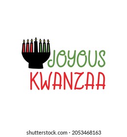 Joyous Kwanzaa. Holidays card. Ink illustration. Modern brush calligraphy Isolated on white background