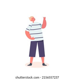 Joyous Little Boy Crying of Laughter with Closed Eyes, Young Male Character Laughing at Funny Moments Kid Positive Emotion, Joke Isolated on White Background. Cartoon People Vector Illustration