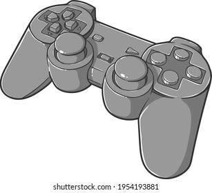 Joypad from console in vector graphics without background.