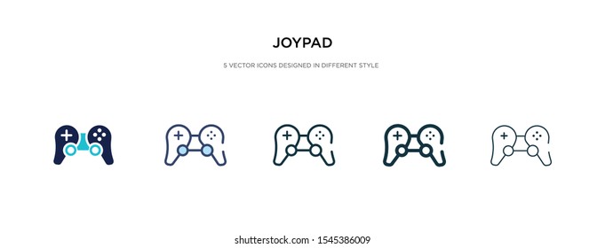 joypad icon in different style vector illustration. two colored and black joypad vector icons designed in filled, outline, line and stroke style can be used for web, mobile, ui