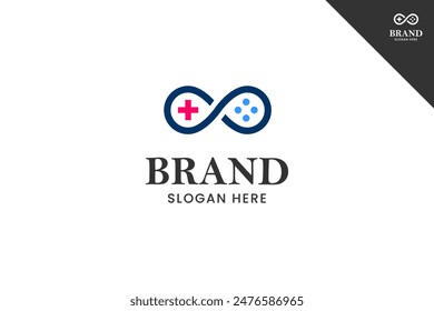 Joypad modern logotype. Entertainment brand identity design template. Perfect logo for business related to gaming industry. Isolated background. Vector eps 10.