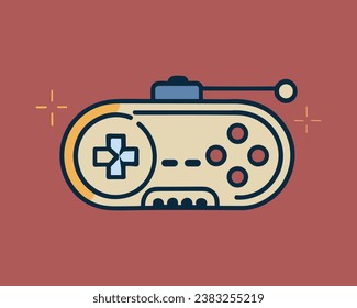 icono de color plano vectorial joypad. Gráficos vectoriales de Joystick