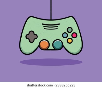 joypad vector flat color icon. Game Joystick vector graphics