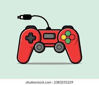 joypad vector flat color icon. Game Joystick vector graphics
