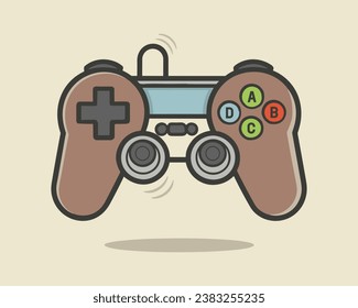 joypad vector flat color icon. Game Joystick vector graphics