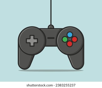 joypad vector flat color icon. Game Joystick vector graphics