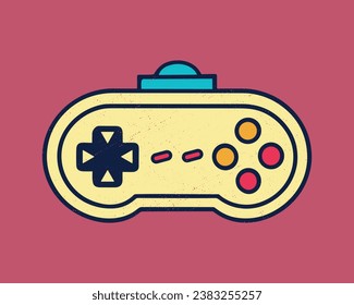 joypad vector flat color icon. Game Joystick vector graphics