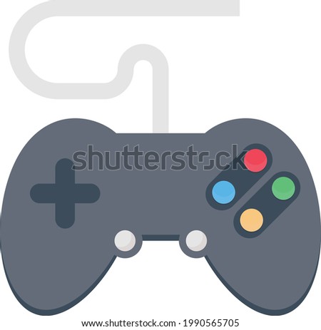 joypad vector flat colour icon