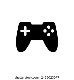 Joypad vector flat style black color isolated on white background. Gamepad. Joystick.