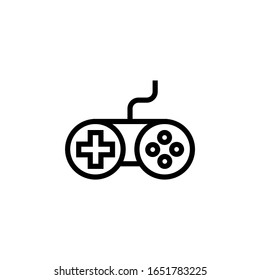 Joypad-Vektorillustration-Symbol in Lineout, linearer Stil einzeln auf weißem Hintergrund
