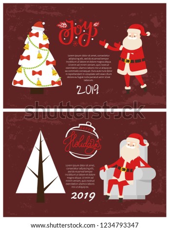 Joys Happy Holidays 2019 Merry Christmas Stock Vector (Royalty Free) 1234793347 - Shutterstock