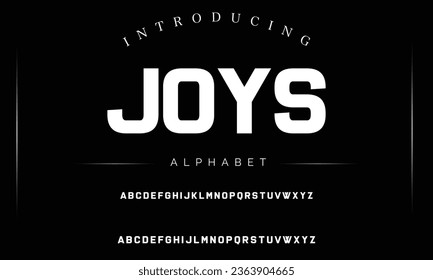 Joys Sport Modern Italic Alphabet Font. Typography urban style fonts for technology, digital, movie logo design. vector illustration