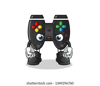 joystick angry mascot vector cartoon illustration