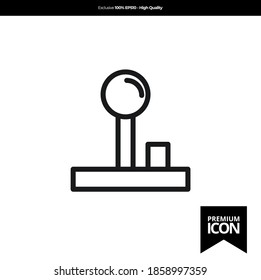 Joystick black color of flat simple icon. illustration vector of mobile application. Modern style of design. Line single minimalistic sign