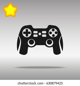 joystick, black Icon button logo symbol concept high quality on the gray background