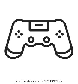 Joystick black line icon. Input device. Home leisure. Isolated vector element. 