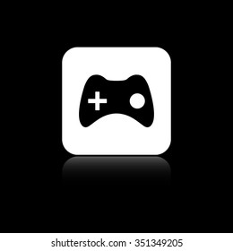 joystick - black vector icon on the white button