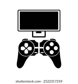 joystick black and white icon