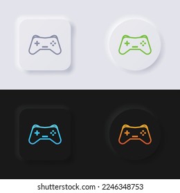 Joystick button icon set, Multicolor neumorphism button soft UI Design for Web design, Application UI and more, Button, Vector.