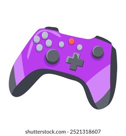 Joystick with buttons in flat design. Gamer accessory for video gaming. Vector illustration isolated.