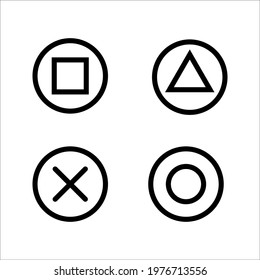 Joystick buttons thin line icon. Game console buttons vector illustration isolated on white. Gaming panel outline style design, designed for web and app. Eps 10