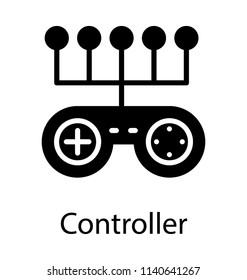 A joystick with cable game controller