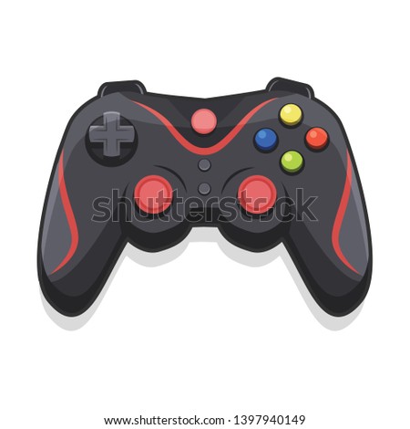 Joystick cartoon for gamers vector graphic with white background