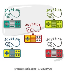 joystick cartoon with typography