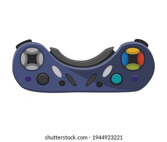 Joystick. Cartoon video game console. Entertainment play technology. Gamepad vector icon. Game-play console isolated on white background