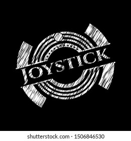Joystick chalkboard emblem. Vector Illustration. Detailed.