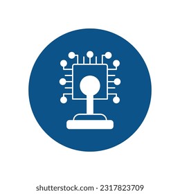 Icono de vector de signo de joystick con chip con colores de fondo modernos que pueden editar o modificar fácilmente 

