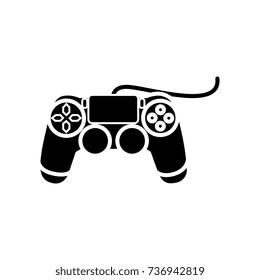 joystick console icon, vector illustration, black sign on isolated background