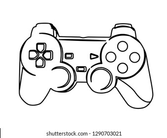 joystick contour vector illustration isolated