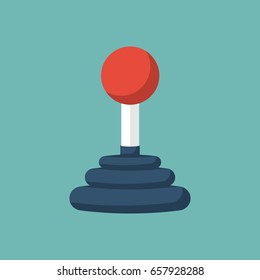 Joystick Control concept. Joystick arcade. Controls lever gamepad. Vector illustration flat design style. Isolated on background. Computer video game. Arcademachine.