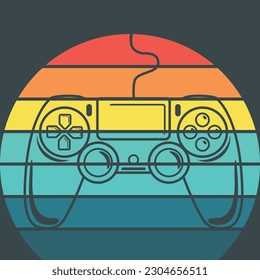 Joystick Controller, Analog Joystick, and Game Pad Stick Illustration.For t-shirt prints and other uses.