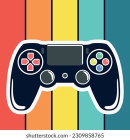 Joystick Controller, Analog Joystick, and Game Pad Stick Illustration.For t-shirt prints and other uses.