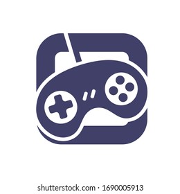 
joystick controller dark purple icon on a white background vector illustration