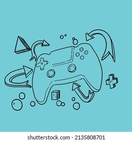 Joystick controller, entertainment gameplay symbol to have fun and enjoy better game play
