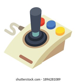 Joystick controller icon. Isometric of joystick controller vector icon for web design isolated on white background