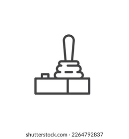 Joystick controller line icon. linear style sign for mobile concept and web design. Arcade video game joystick outline vector icon. Symbol, logo illustration. Vector graphics