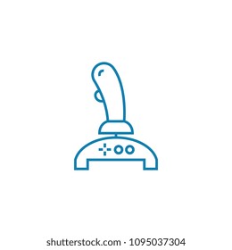 Joystick controller linear icon concept. Joystick controller line vector sign, symbol, illustration.