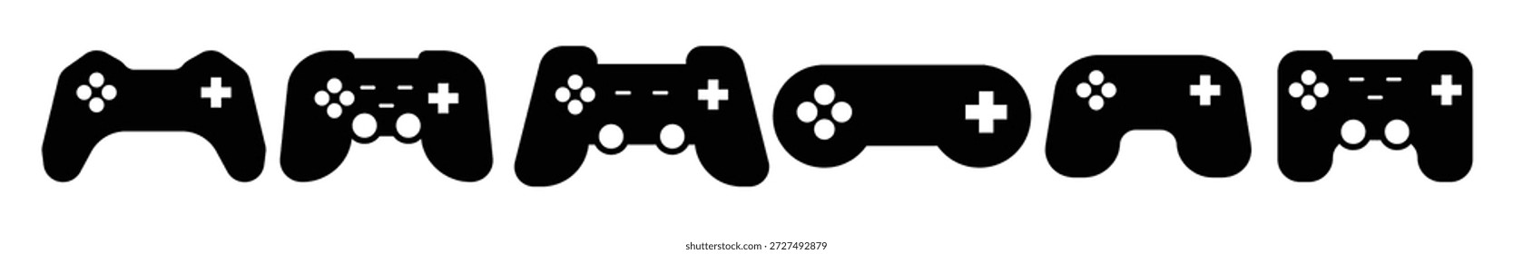 Video Joystick Controller Juego de iconos. Ilustración vectorial de juego