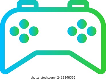 Joystick devices icon with blue and green gradient outline style. play, game, gamepad, controller, console, joystick, video. Vector Illustration