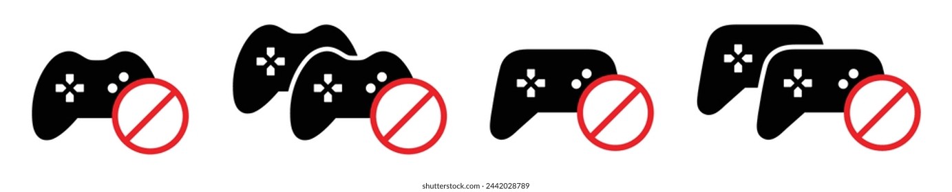 Joystick error icon. Game console error icon, vector illustration