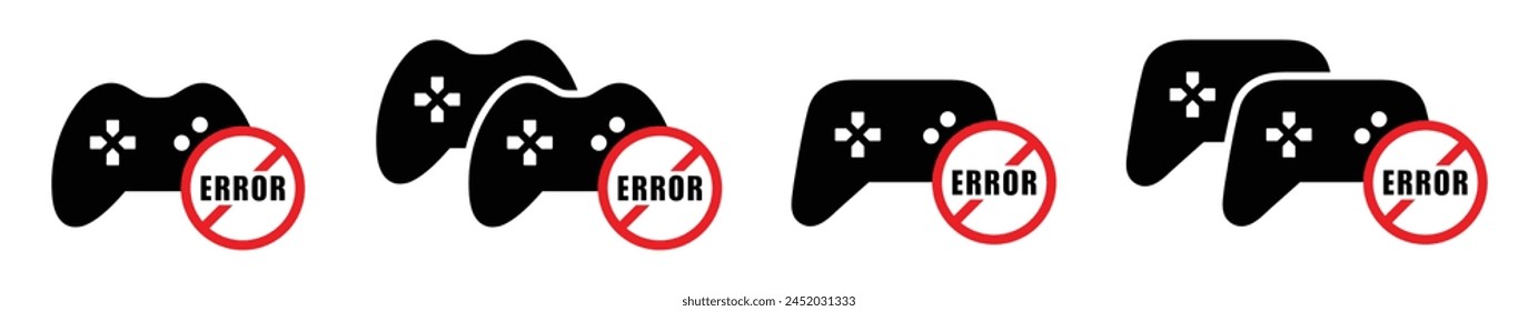 Joystick error icon. Game console error icon, vector illustration