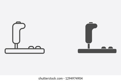 Joystick filled and outline vector icon sign symbol